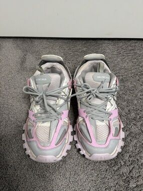Pink white and grey balenciaga tracks
